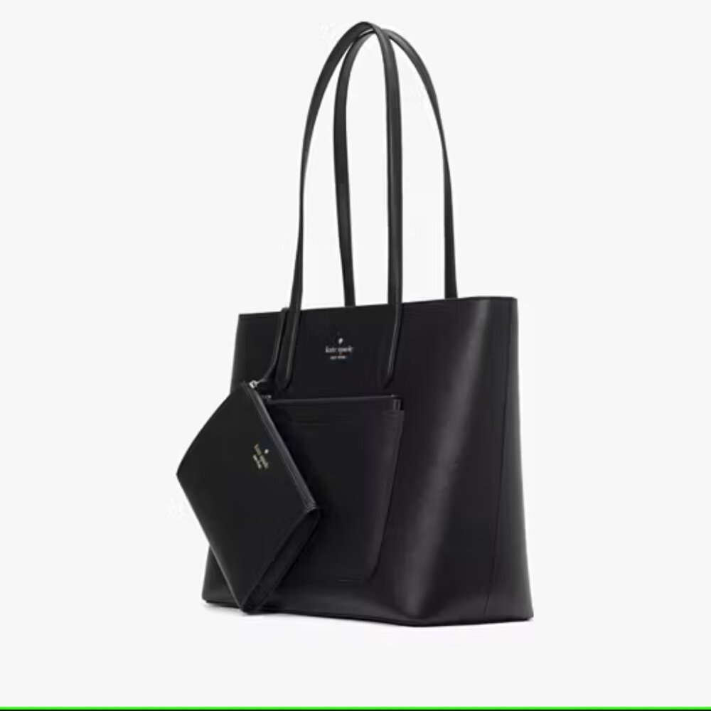 Kate Spade Black Staci PVC Large Tote Set - Picture 4 of 5